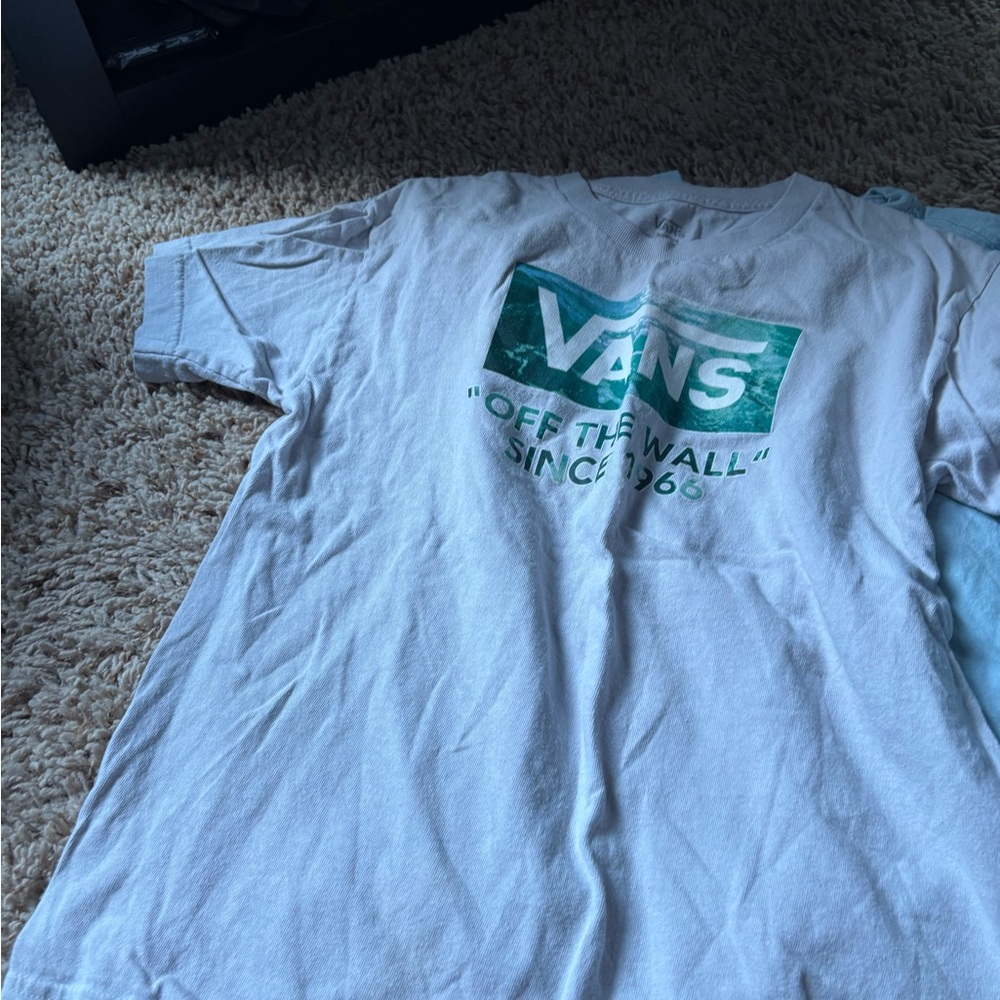 Vans White Tee with Green Graphic